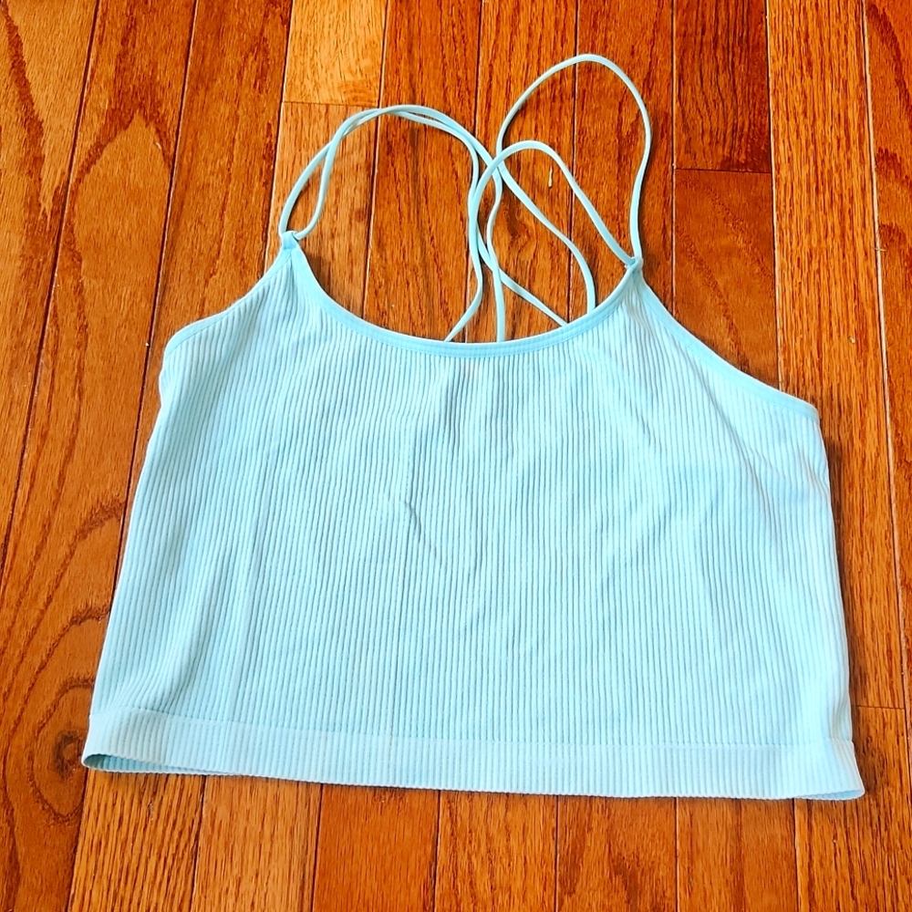 Light blue crop top